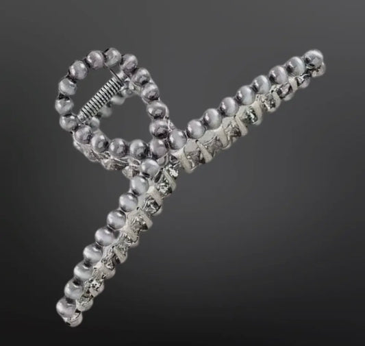 Western Navajo Pearl Inspired Claw Clip - Silver
