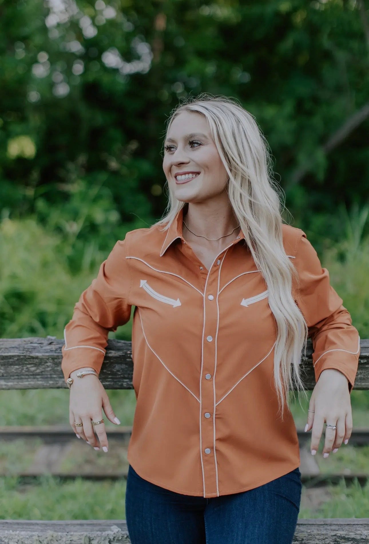 Pearl Snap Button Up - Rust