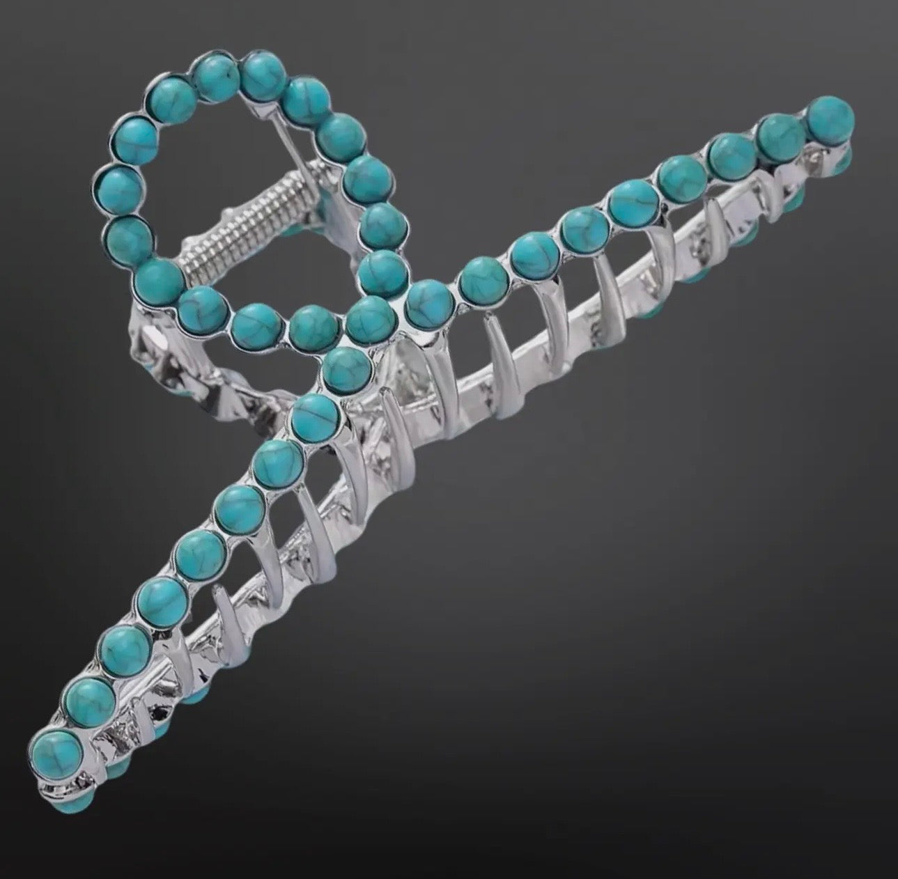 Faux Turquoise Claw Clip - Western Hair Clip