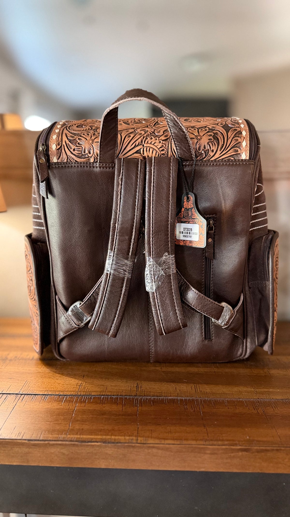Chocolate Suede Boot Stitch Backpack