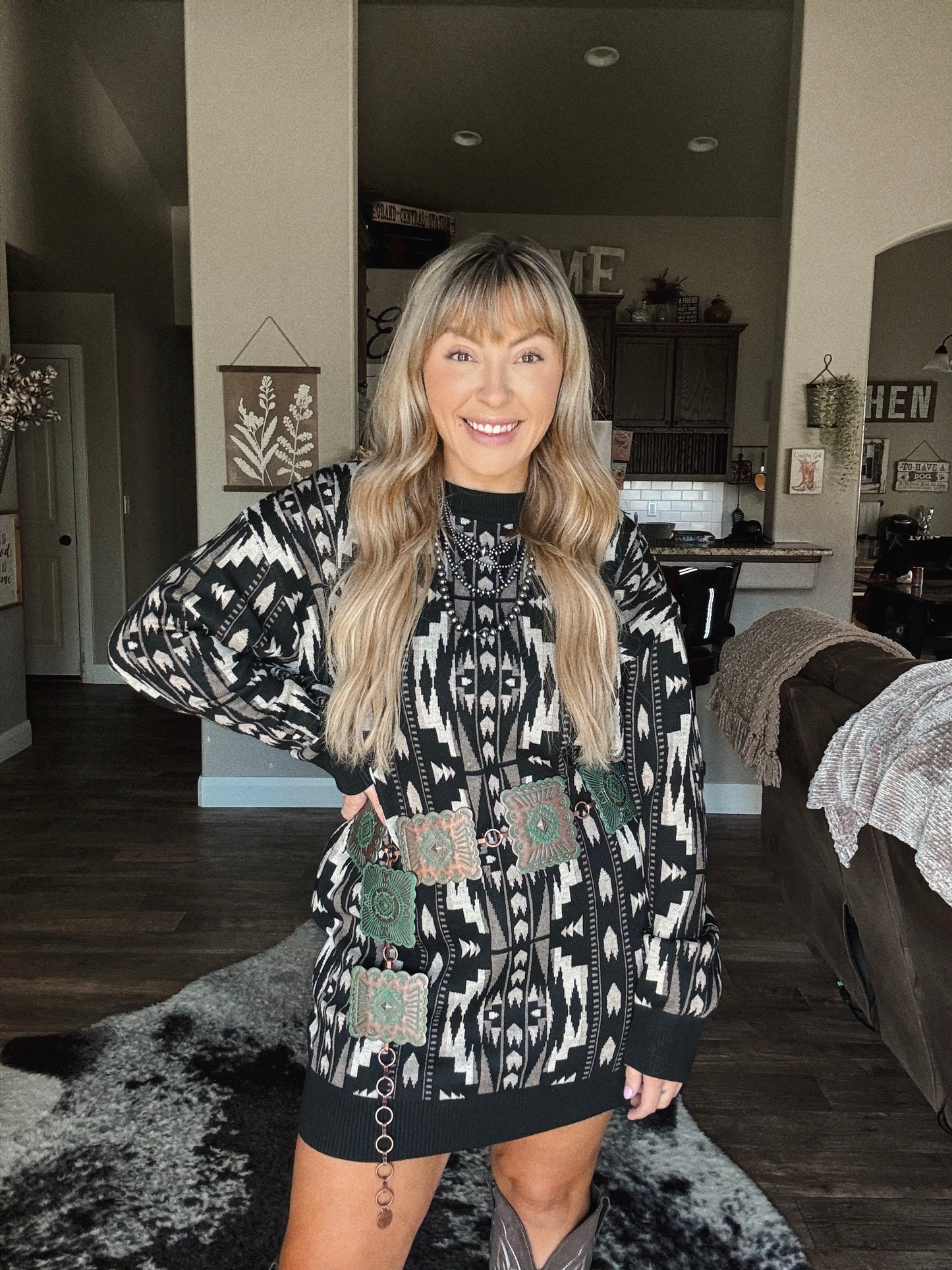 Montana Aztec Sweater Dress