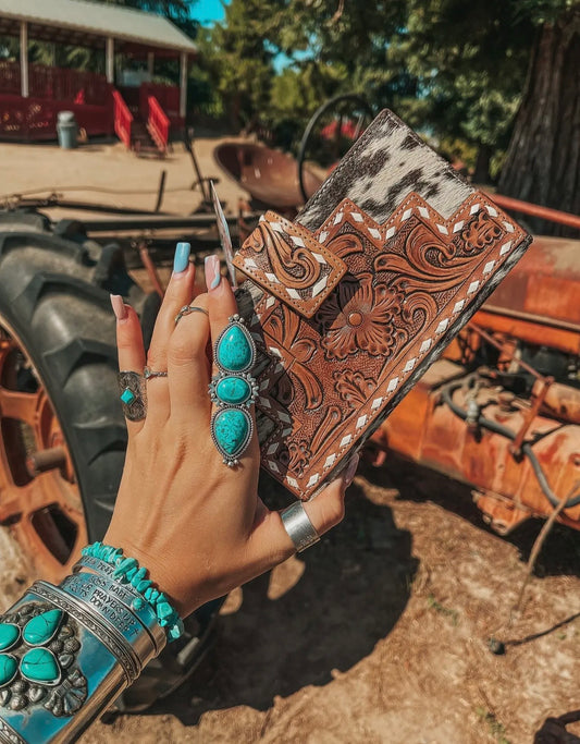 The Lancaster Cowhide Leather Tooled Wallet