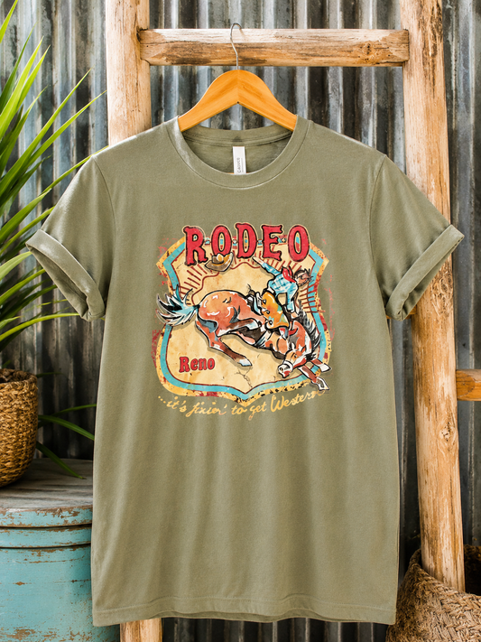 Reno Rodeo W/ Crystals T-Shirt - Green