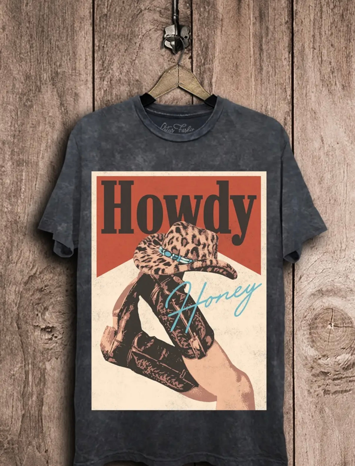 Howdy Honey Graphic Top - Vintage Black