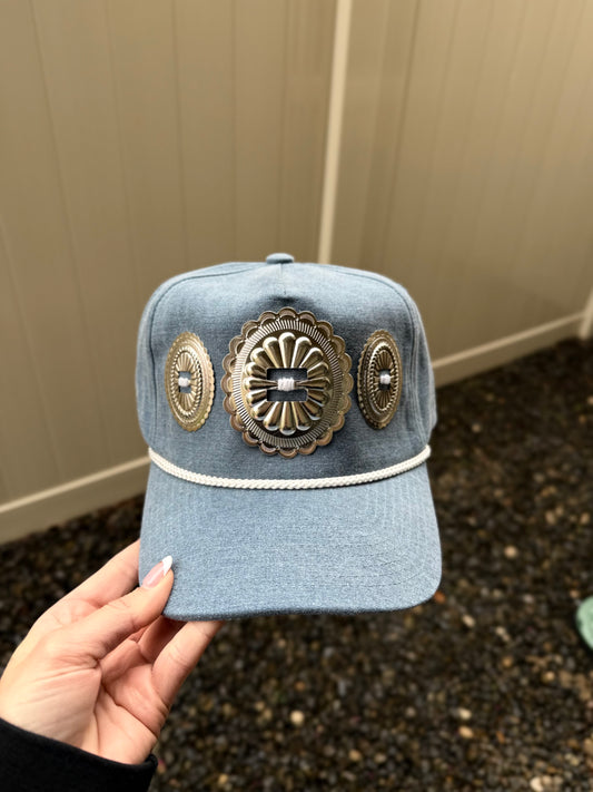 Denim Concho Trucker Hat