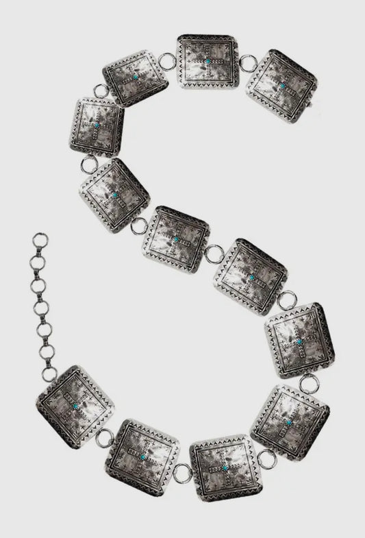 Western Metal Concho Chain Belt