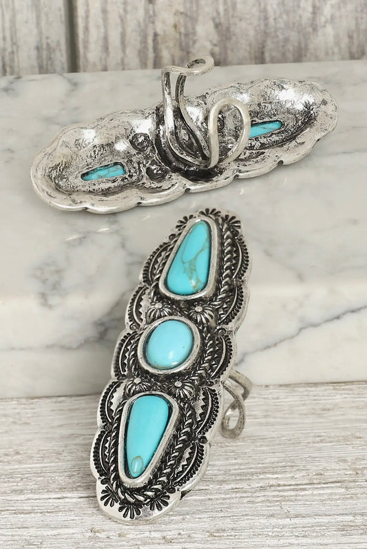 Western Turquoise Cuff Ring