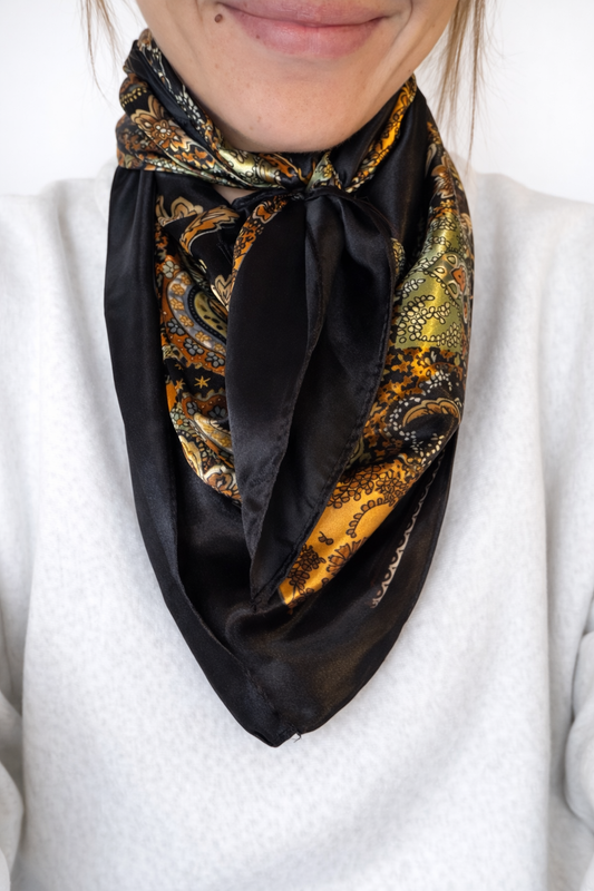 Golden Paisley Wild Rag - Scarf