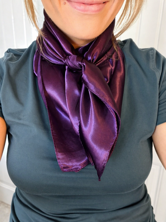 Solid Plum Wild Rag - Scarf