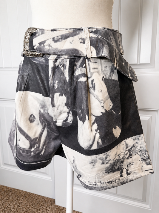 Vintage Stash Suede Shorts - Black