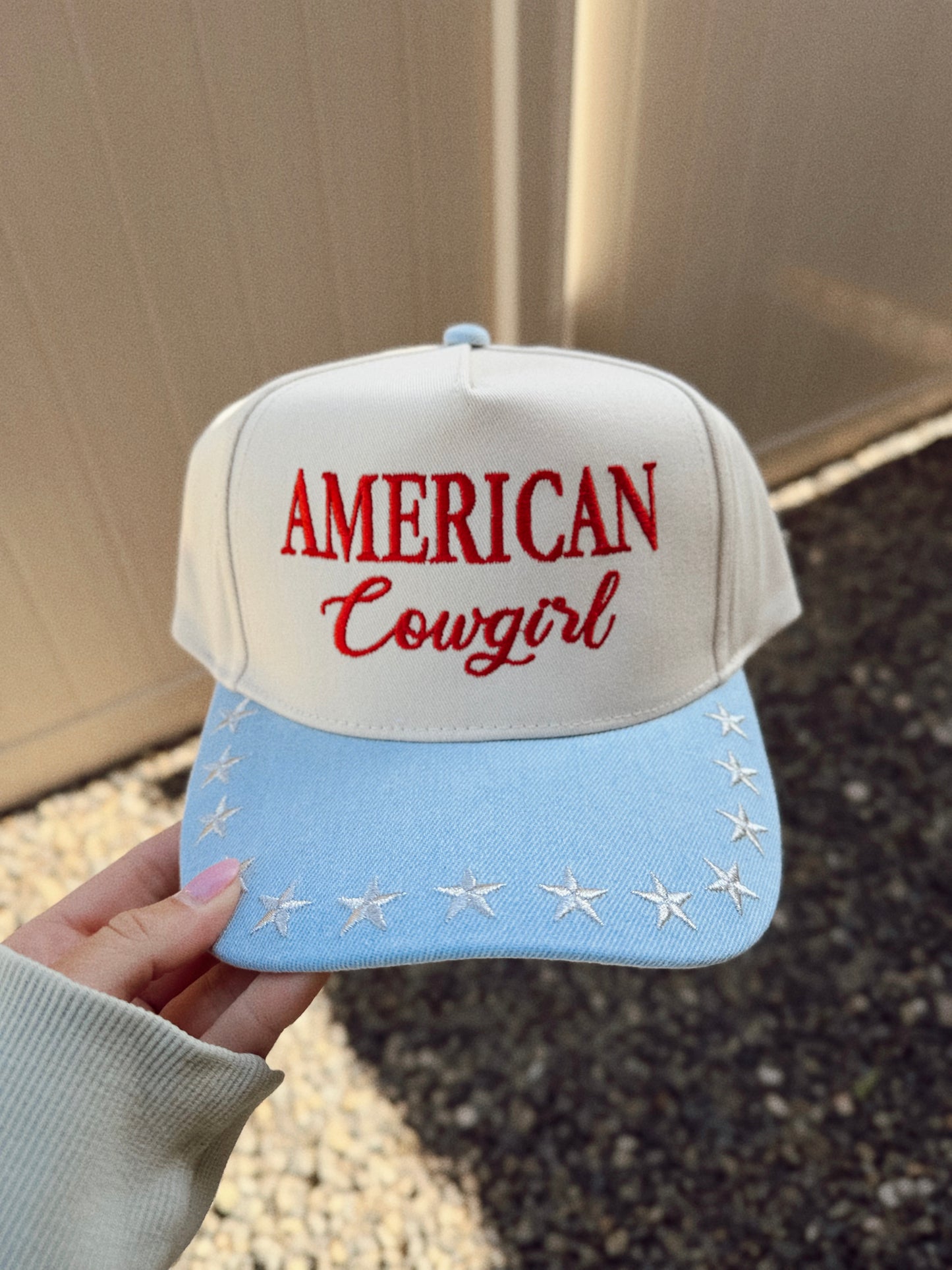 American Cowgirl Trucker Hat - Light Denim
