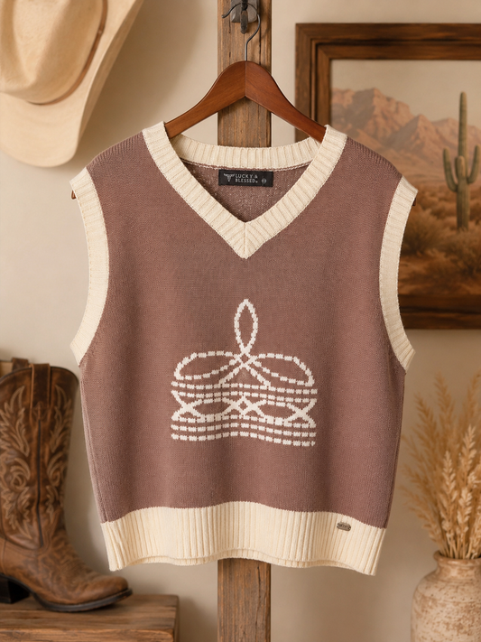 Boot Stitch Knit Sweater Vest