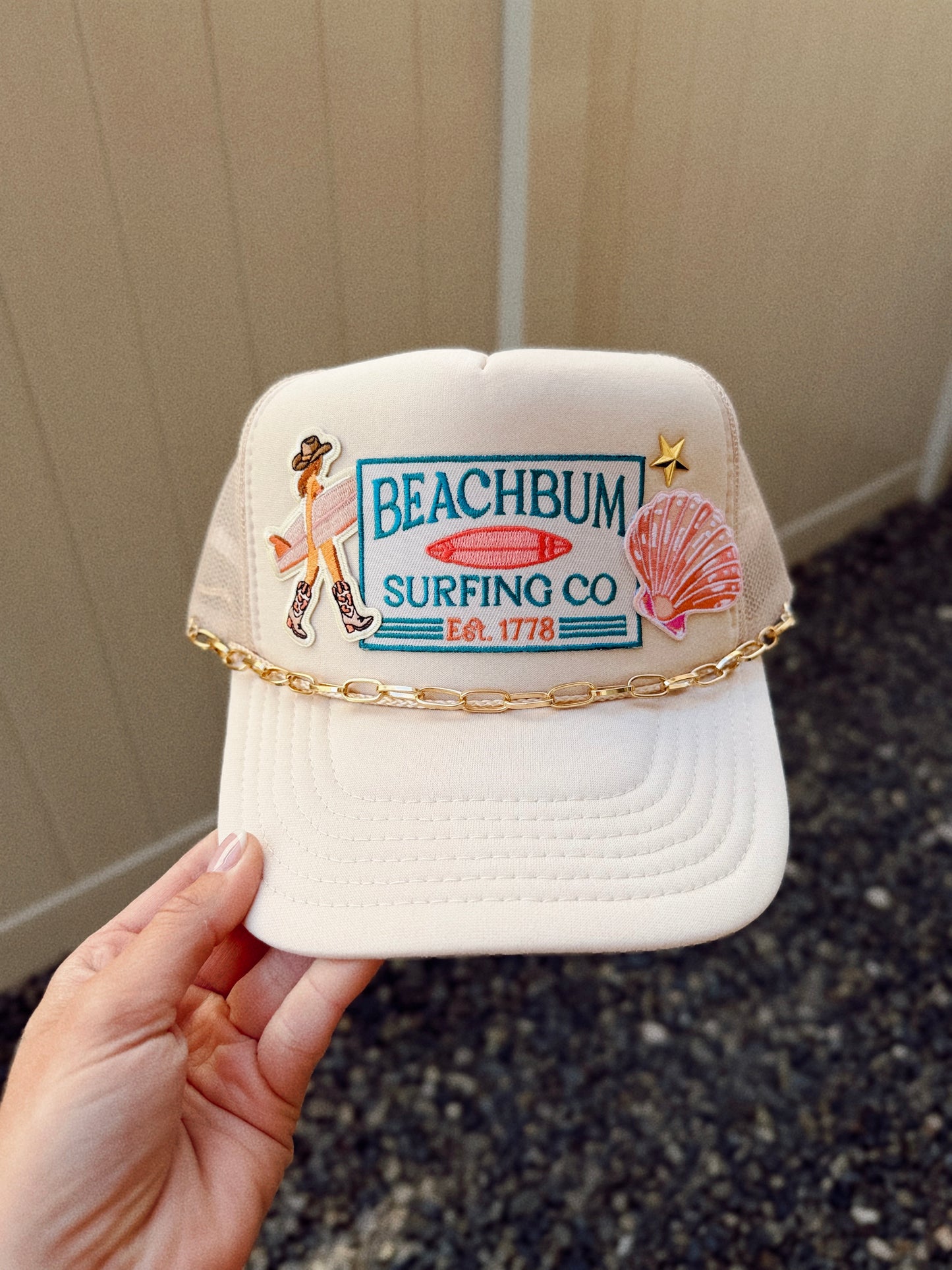 Beach Bum Surfing Custom Trucker Hat