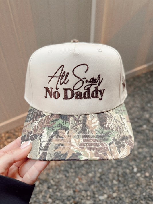 All Sugar No Daddy Trucker Hat - Retro Camo/Natural