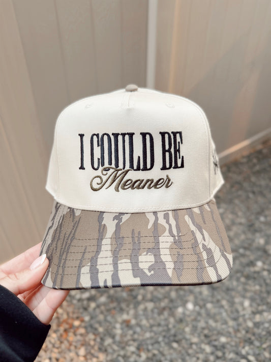 I Could Be Meaner Trucker Hat - Retro Bottomland/Natural