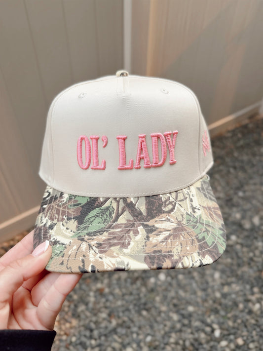 Ol' Lady Trucker Hat - Retro Camo/Pink