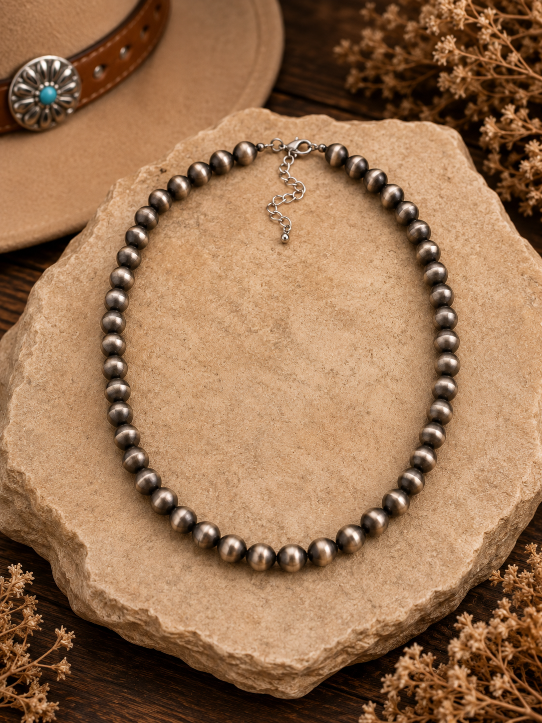 Western 10mm Navajo Beaded Necklace