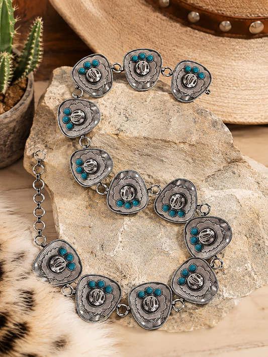Western Cowboy Hat Chain Belt