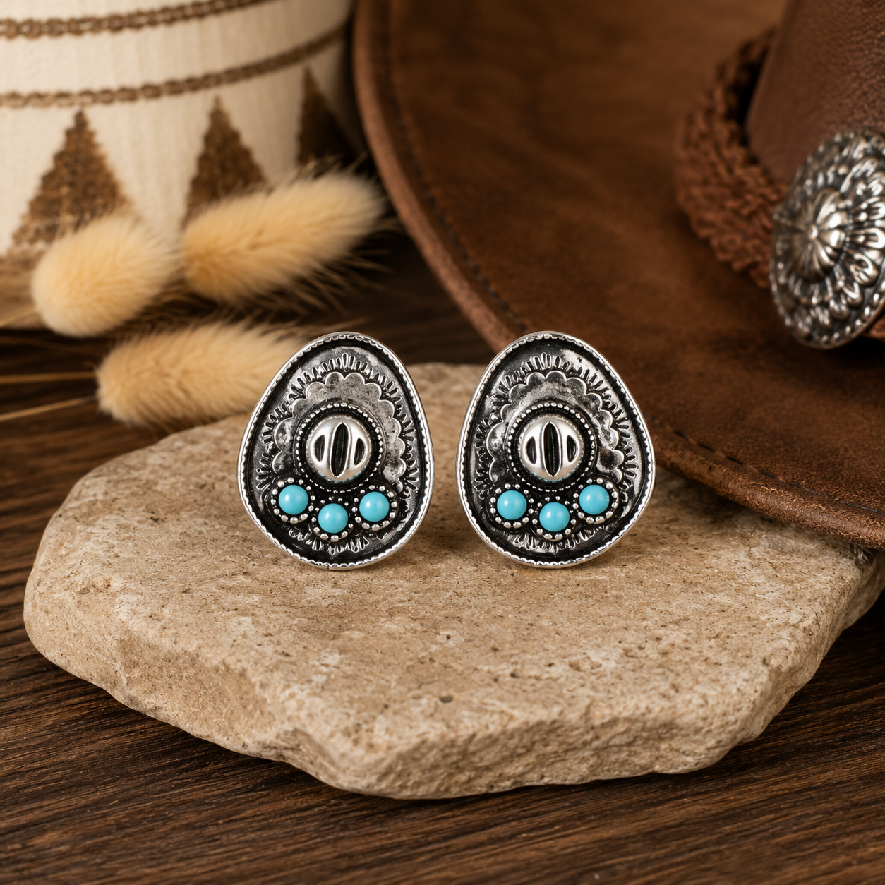 Cowboy Hat Stud Earrings