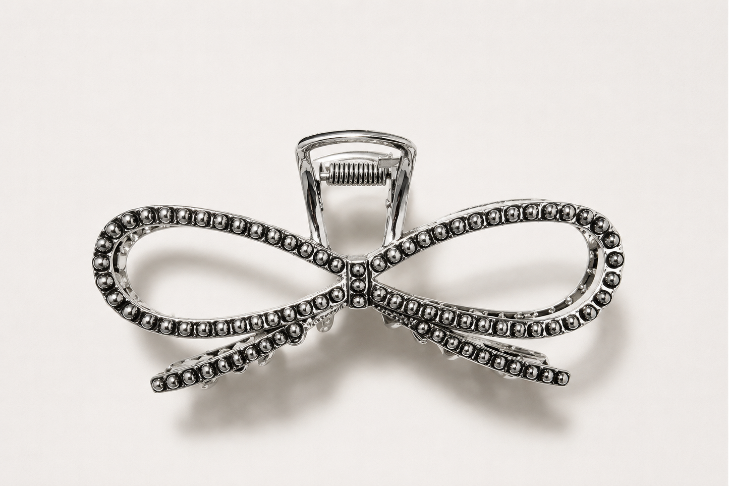 Western Ribbon Navajo Pearl Hair Claw Clip - Silver