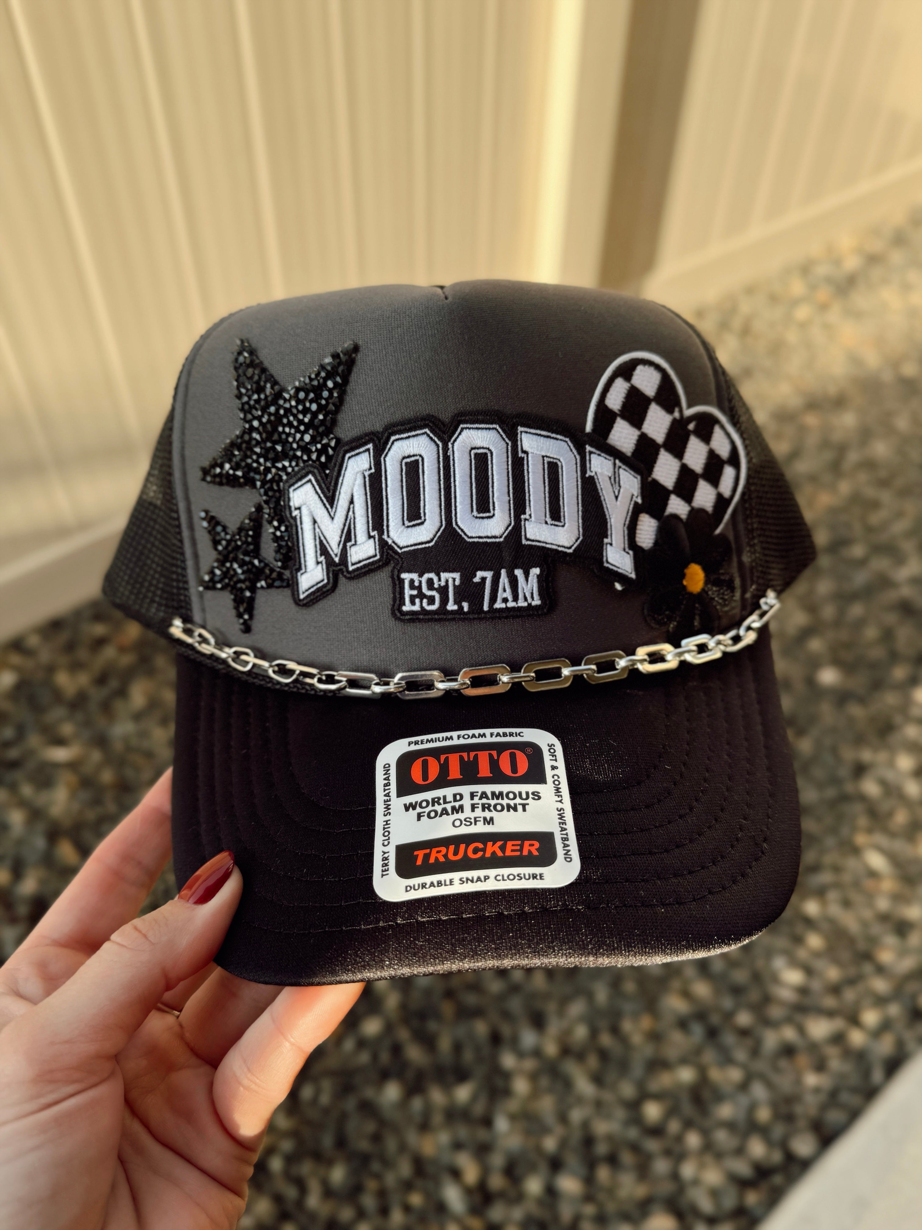 moody print trucker セール キャップ