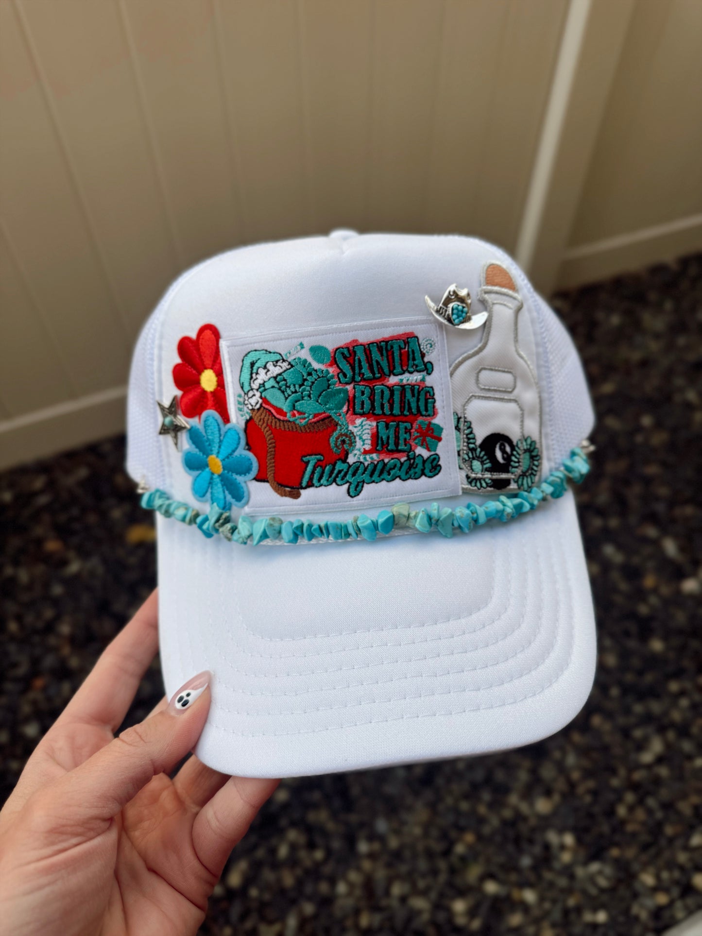 Santa, Bring Me Turquoise Custom Trucker Hat