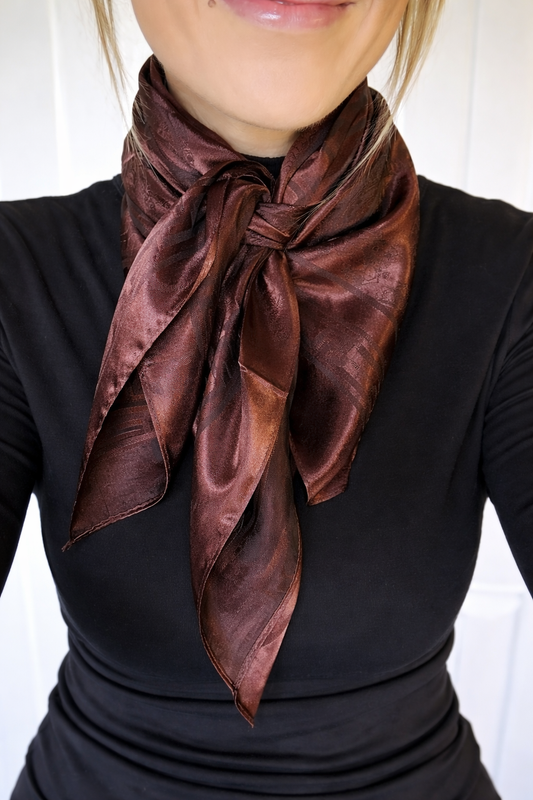 Brown Jacquard Wild Rag - Scarf