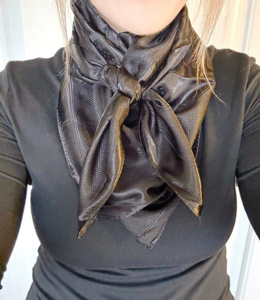 Black Jacquard Wild Rag - Scarf