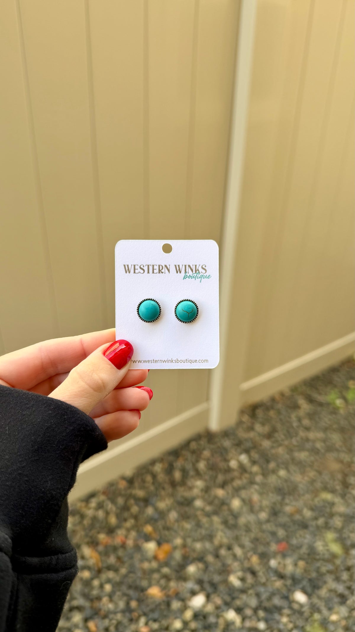 Classic Turquoise Round Stud Earrings