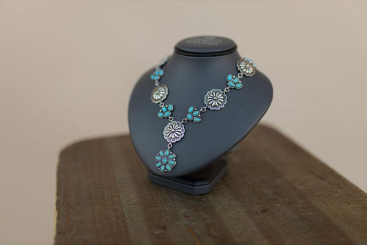 Silver Western Turquoise Necklace