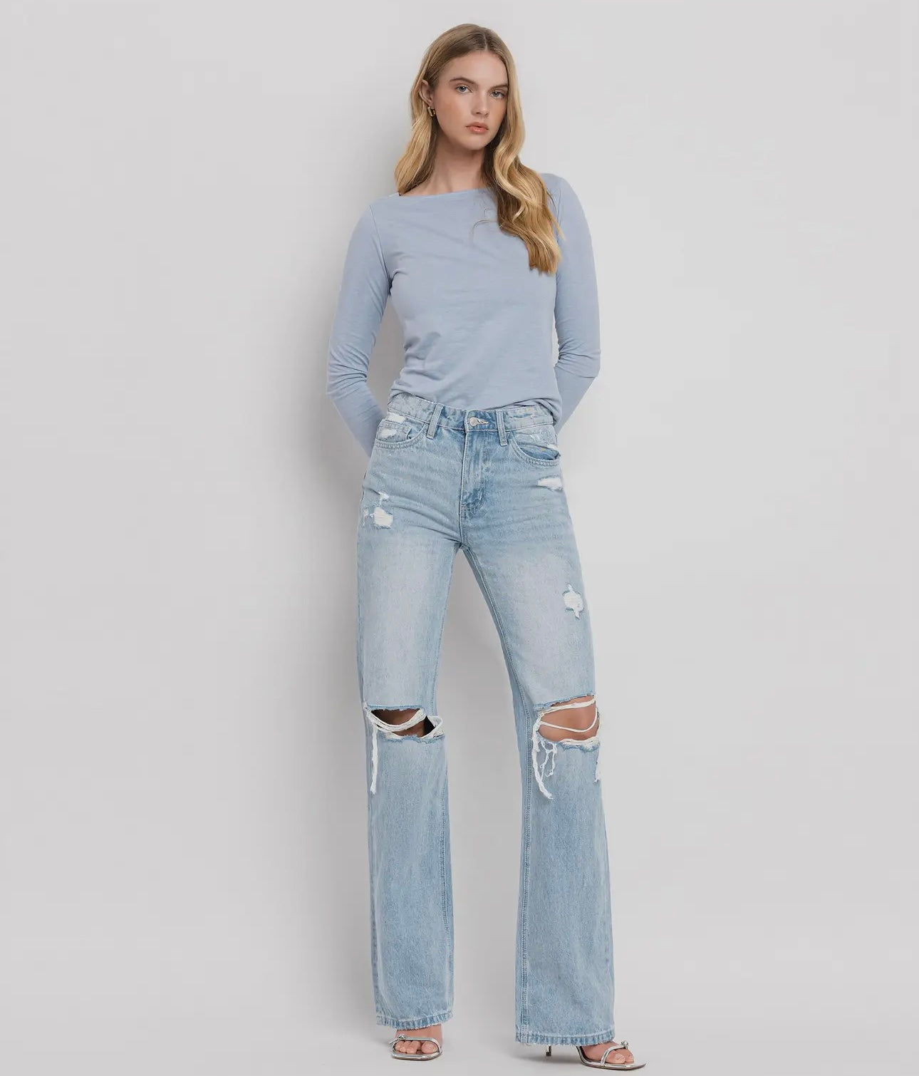 90's Vintage Super High Rise Flare Jeans