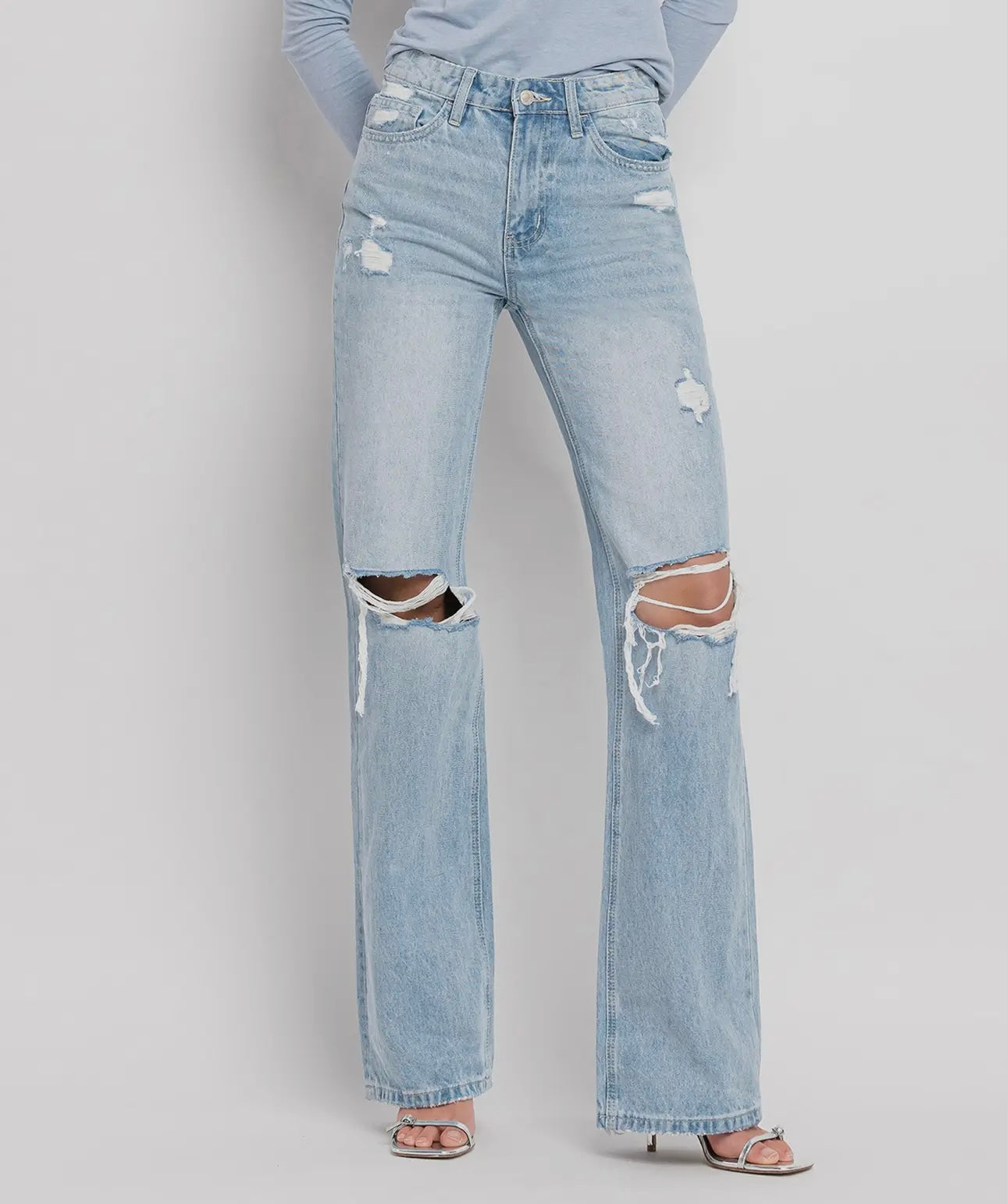 90's Vintage Super High Rise Flare Jeans