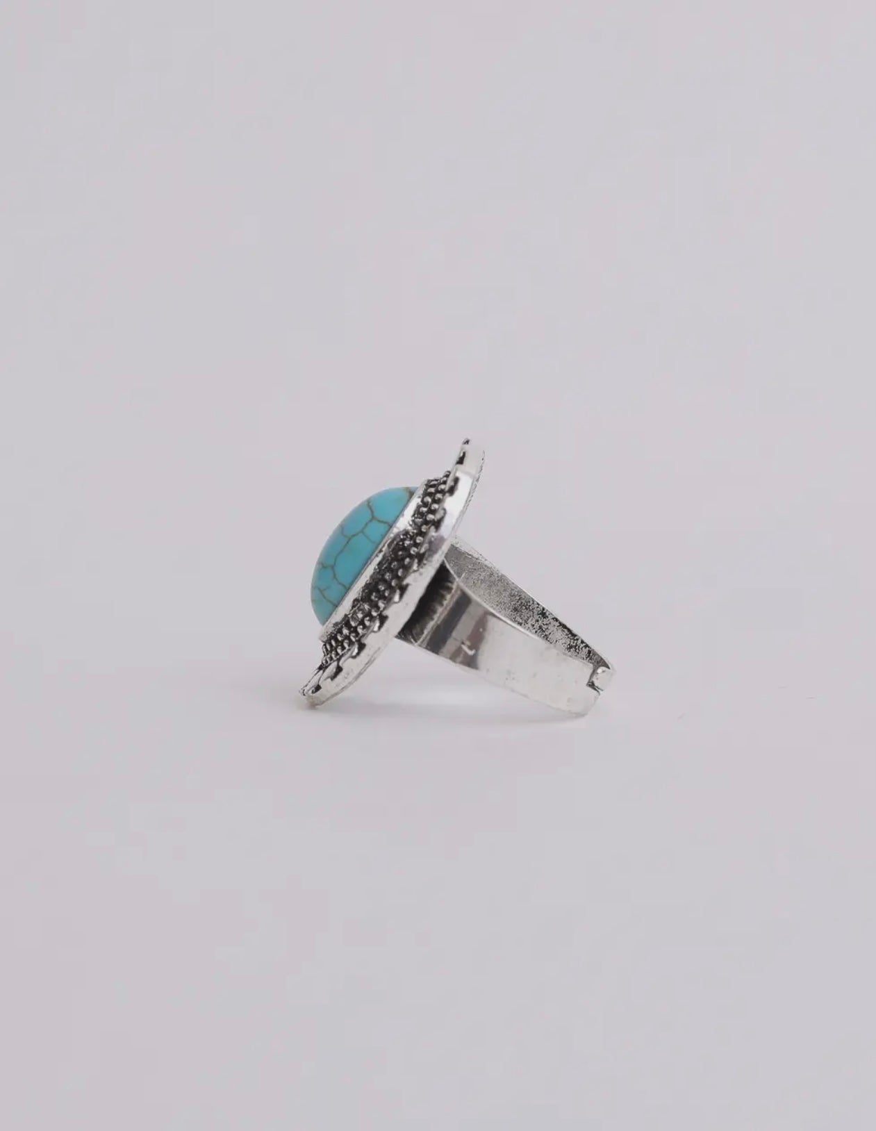 Oval Cut Adjustable Turquoise Ring