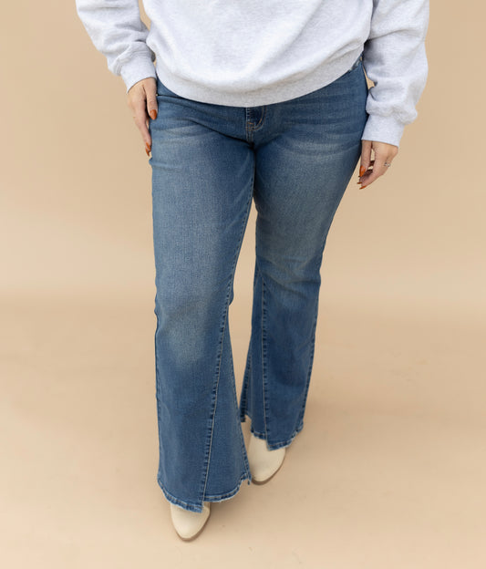 Medium Wash High Rise Flare Jeans