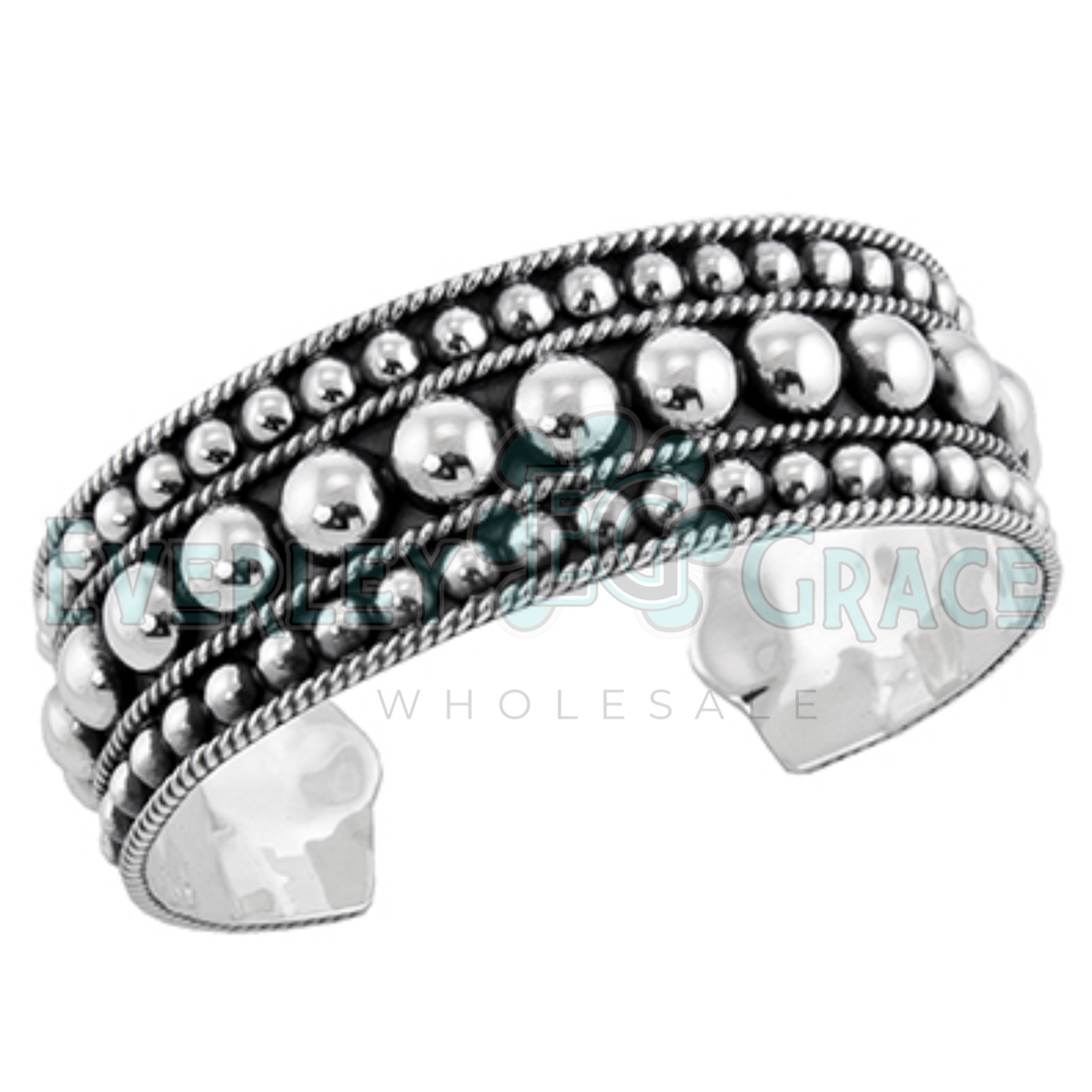 Afton Silver Pearls & Rope Cuff| 3MM - 6MM