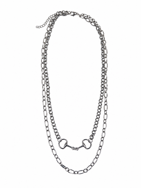 18K Gold Plated Layered Equestrian Bit Necklace