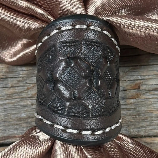 Dark Oil Honeycomb Leather Wild Rag Slide