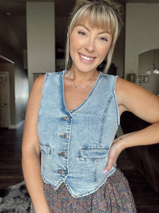 Light Wash Vintage Denim Vest