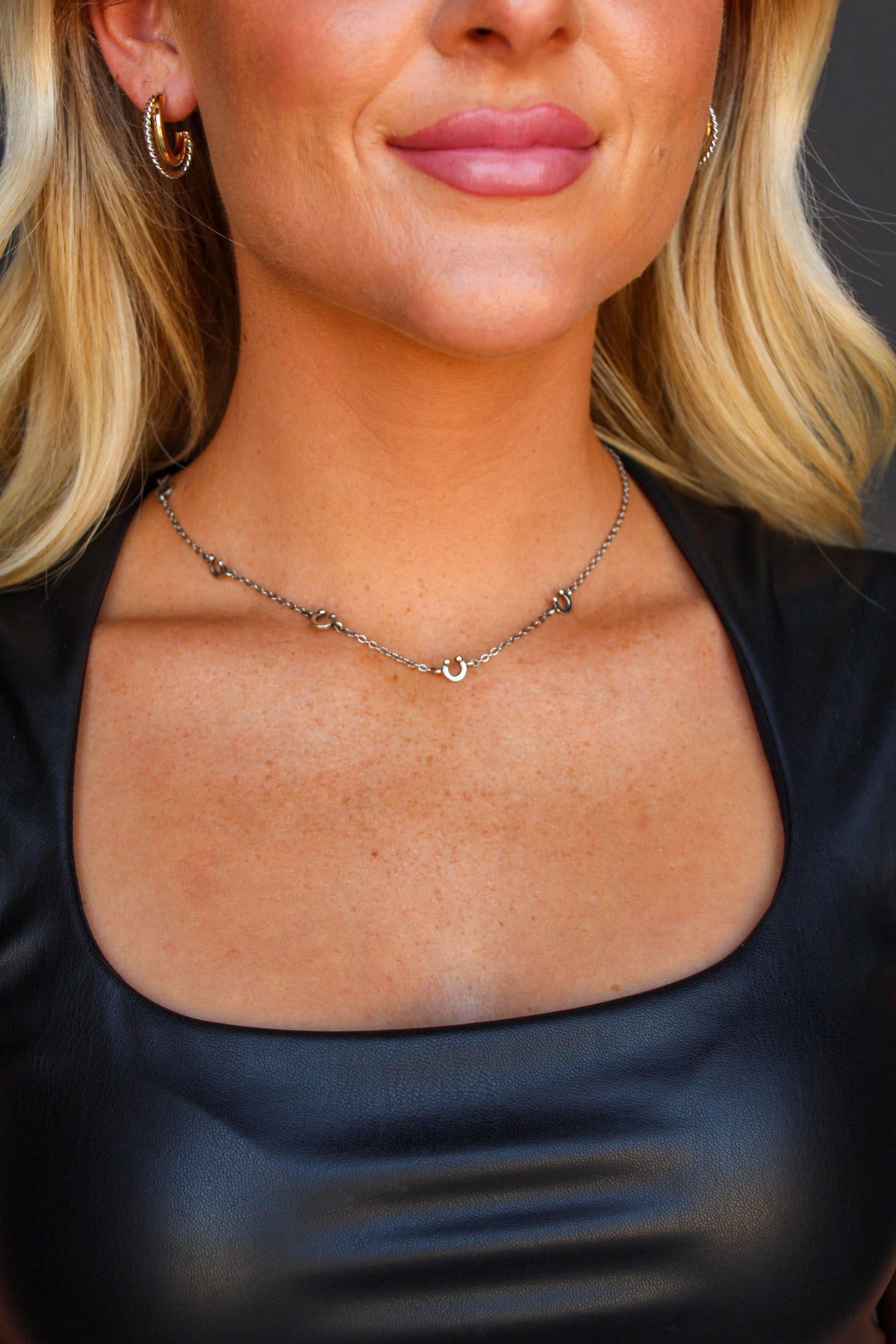18K Gold Plated Horseshoe Charm Necklace