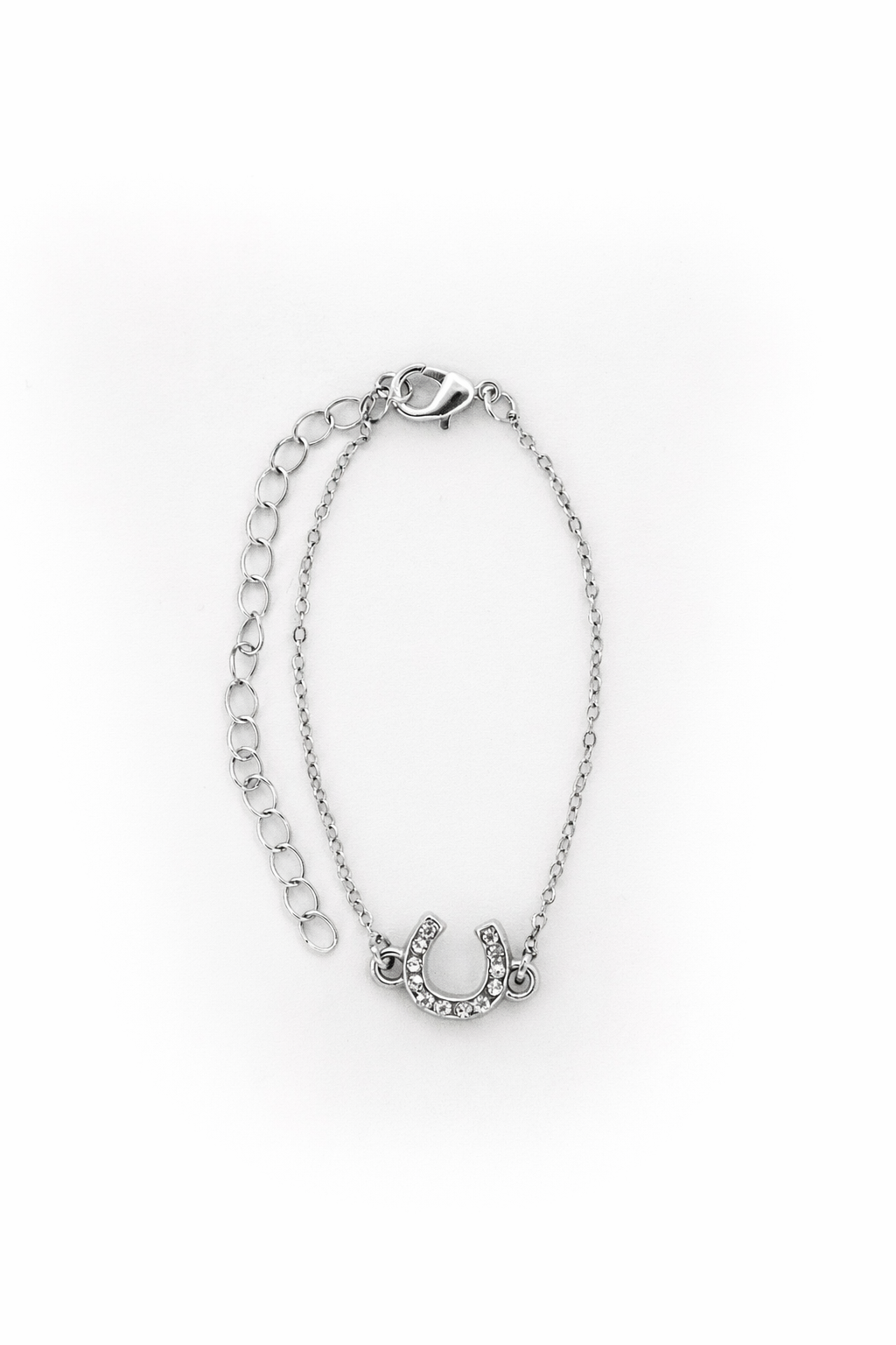18K Gold Plated Dainty Rhinestone Horseshoe Chain Bracelet